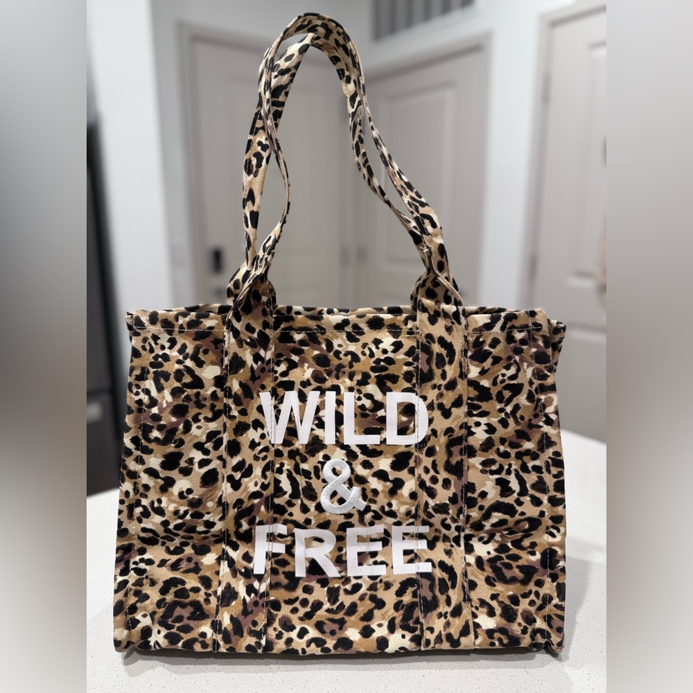 NWOT Wild & Free Leopard Print Canvas Tote